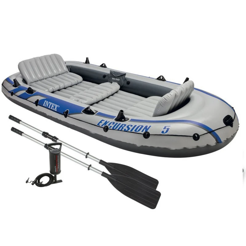 BATEAU GONFLABLE INTEX EXCURSION 5 + 2 AVIRONS + GONFLEUR – Image 4