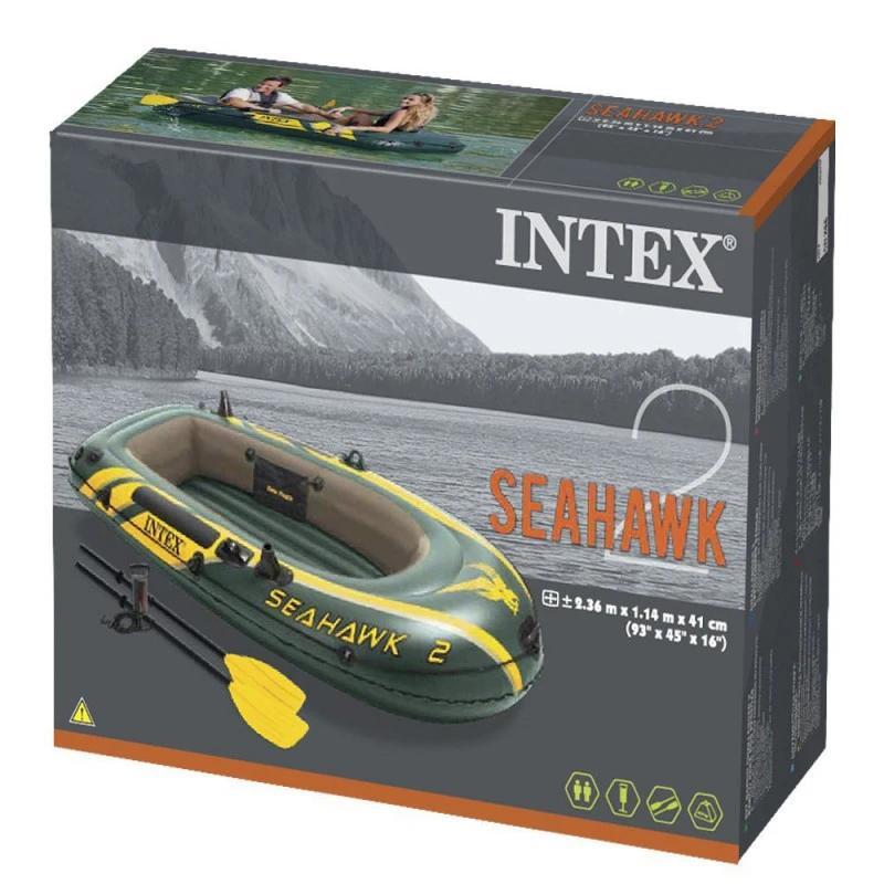 BATEAU GONFLABLE INTEX SEAHAWK 2 + 2 RAMES + GONFLEUR – Image 3