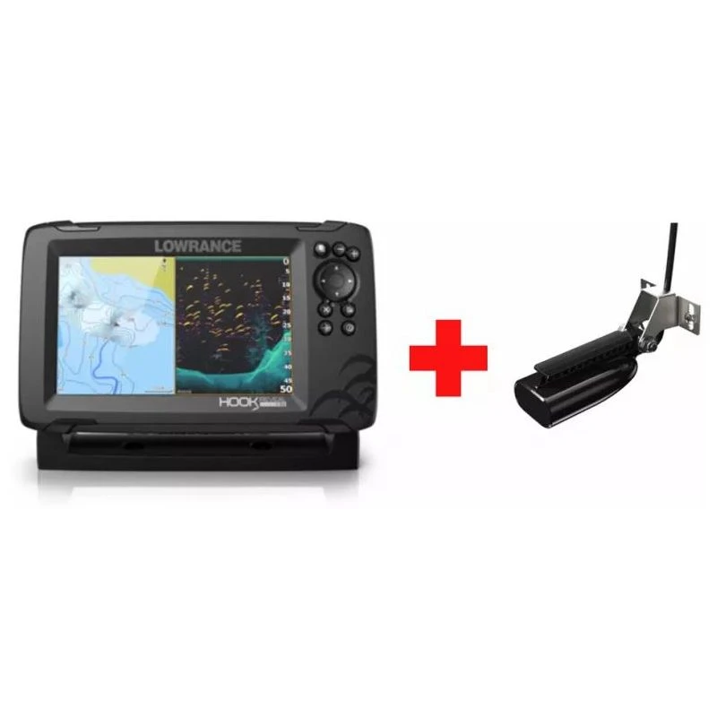 Combinés Sondeurs-GPS HOOK REVEAL 7 Sonde HDI TA 83/200/455/800 KHz - LOWRANCE
