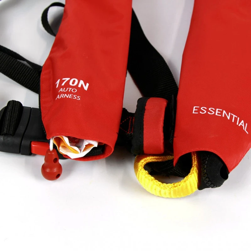 Gilet Gonflable ESSENTIAL ZIP Automatique Avec Harnais 170 N - Rouge – Image 9